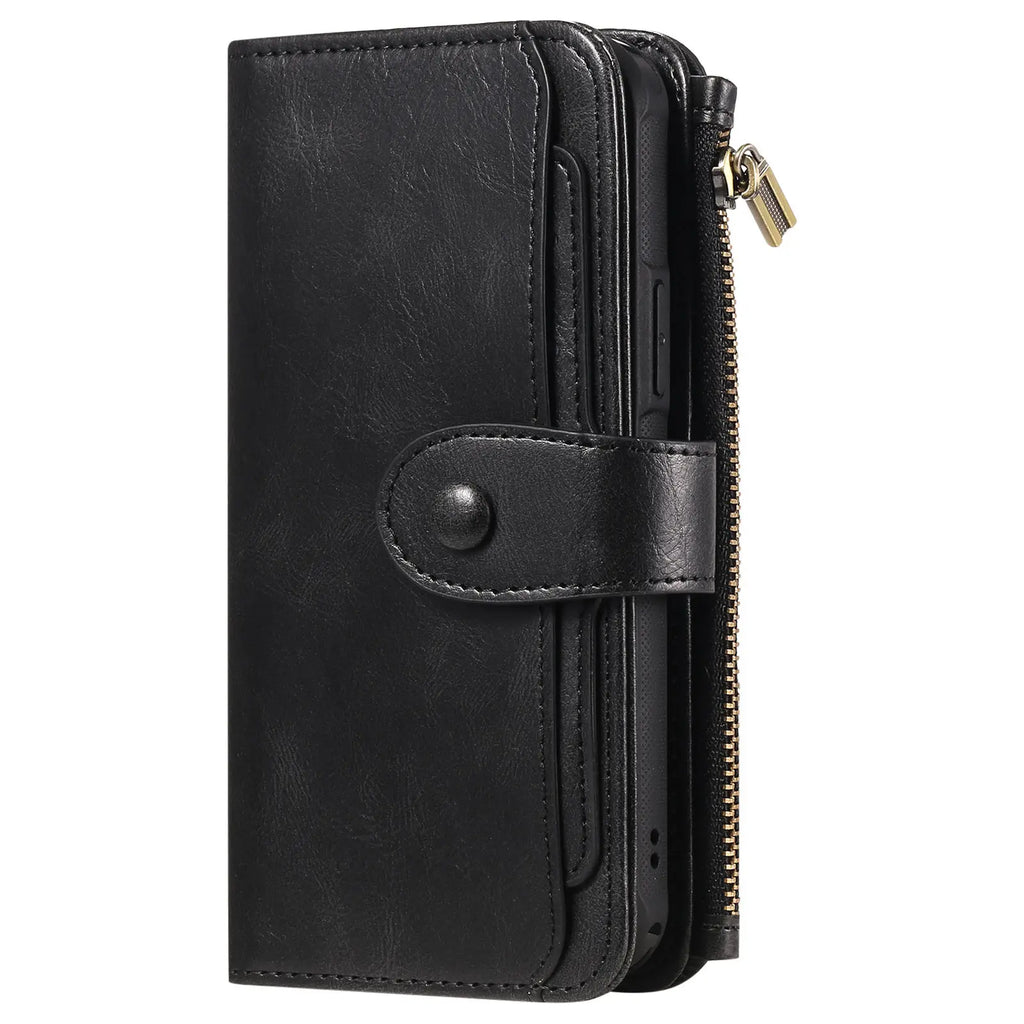 2 in 1 Detachable Magnetic Wallet Case for iPhone 15 14 13 12 11 Pro Max Wallet with Card Holder,Zipper,Pouch Pocket Flip Cover