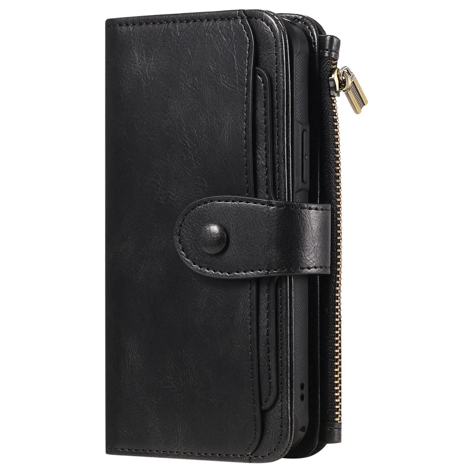 2 in 1 Detachable Magnetic Wallet Case for iPhone 15 14 13 12 11 Pro Max Wallet with Card Holder,Zipper,Pouch Pocket Flip Cover