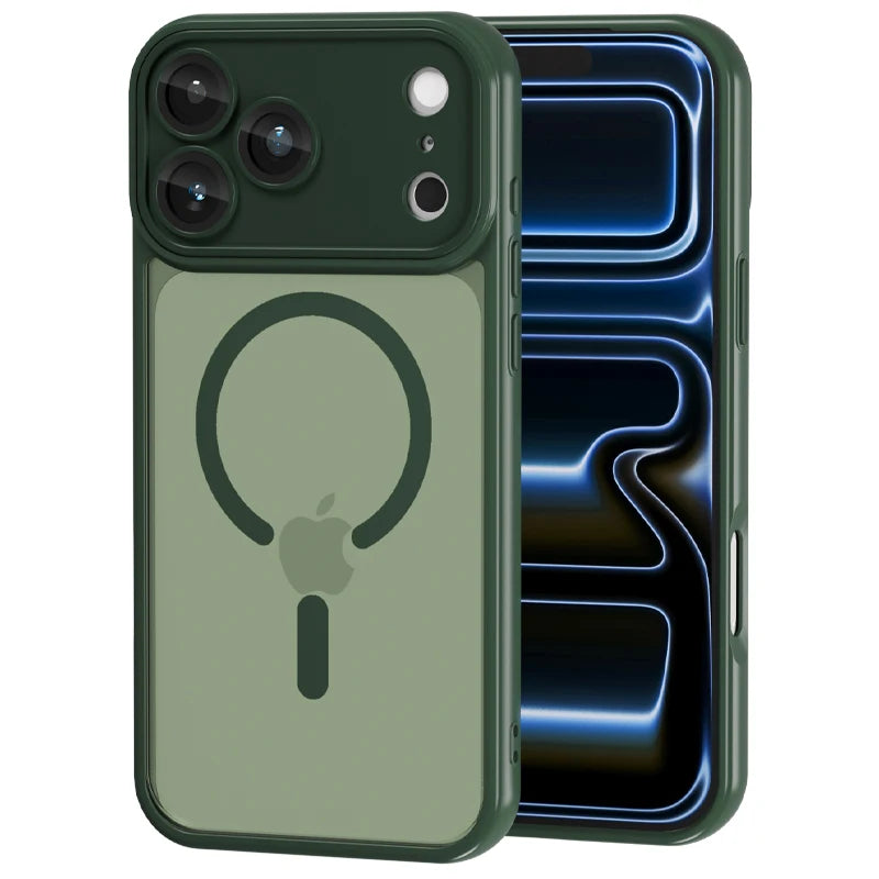 Luxury For Magsafe Phone Case For iPhone 17 16 15 14 13 12 11 Pro Max 16 15 17 Pro Lens Glass Film Clear Back Magnetic Cover