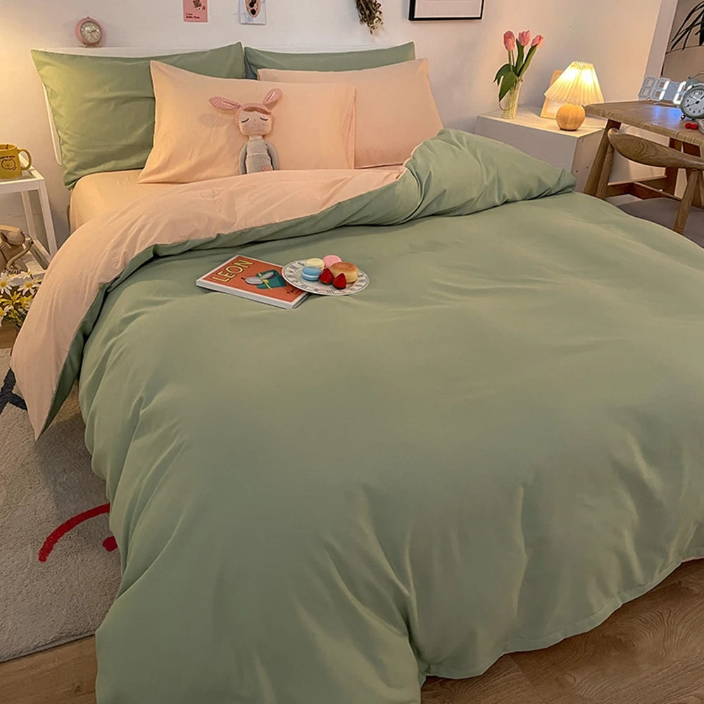 1 pc housse de couette 220x240 White White Gray Color Duvet Cover Double Size funda nordica cama 150 Queen/King Size Bed Cover