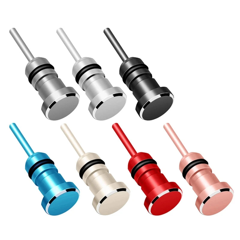 Y1UB Anti Dust Plugs Assorted Colors Charging Port Cover Headphone Jack Protector 1Piece Aluminum Alloy Card Retrieve