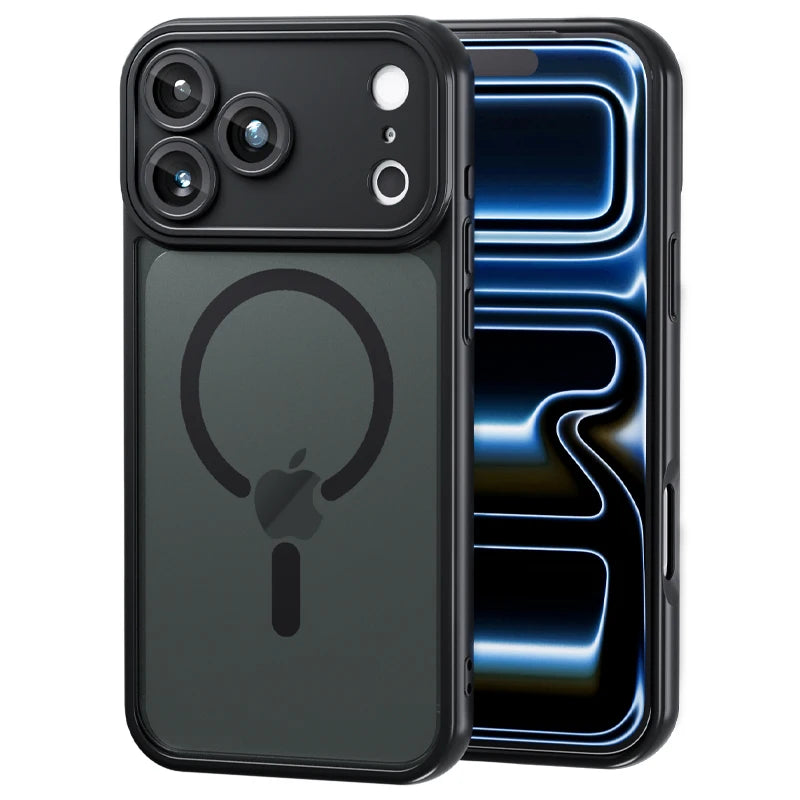 Luxury For Magsafe Phone Case For iPhone 17 16 15 14 13 12 11 Pro Max 16 15 17 Pro Lens Glass Film Clear Back Magnetic Cover
