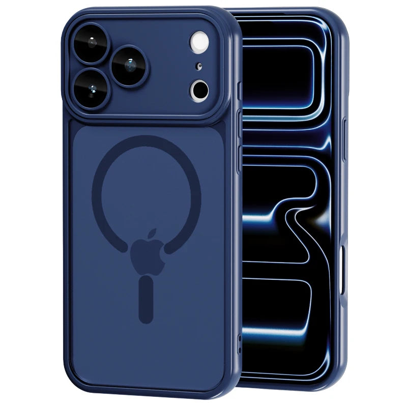Luxury For Magsafe Phone Case For iPhone 17 16 15 14 13 12 11 Pro Max 16 15 17 Pro Lens Glass Film Clear Back Magnetic Cover