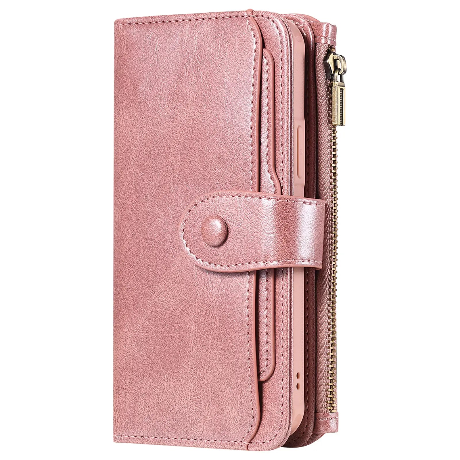 2 in 1 Detachable Magnetic Wallet Case for iPhone 15 14 13 12 11 Pro Max Wallet with Card Holder,Zipper,Pouch Pocket Flip Cover