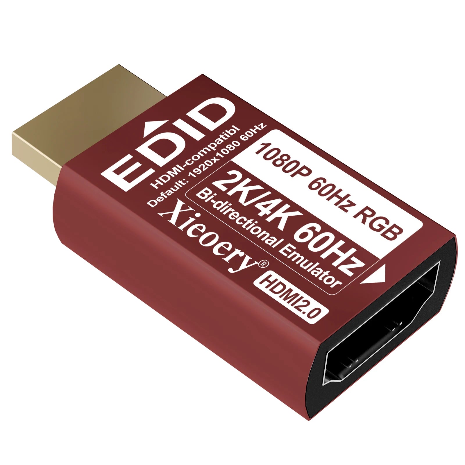 HDMI EDID Emulator 1080P 60Hz RGB Default, UHD Dummy Display Adapter for Remote Access, GPU Rigs, KVM, 4K/2K Ultra-Wide