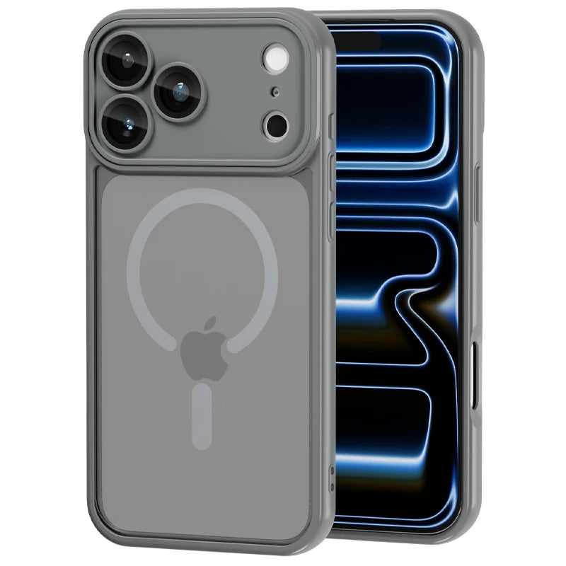 Luxury For Magsafe Phone Case For iPhone 17 16 15 14 13 12 11 Pro Max 16 15 17 Pro Lens Glass Film Clear Back Magnetic Cover