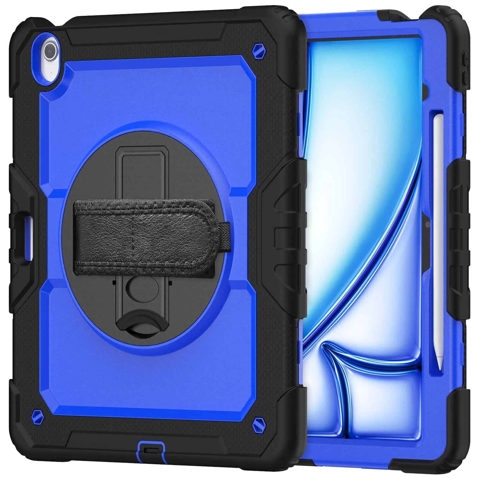 For iPad (A16) 11th Air 11 Air 13 M3  (2025) - Heavy Duty Protective Cover with Screen Protector, Shoulder Strap & Pencil Holder