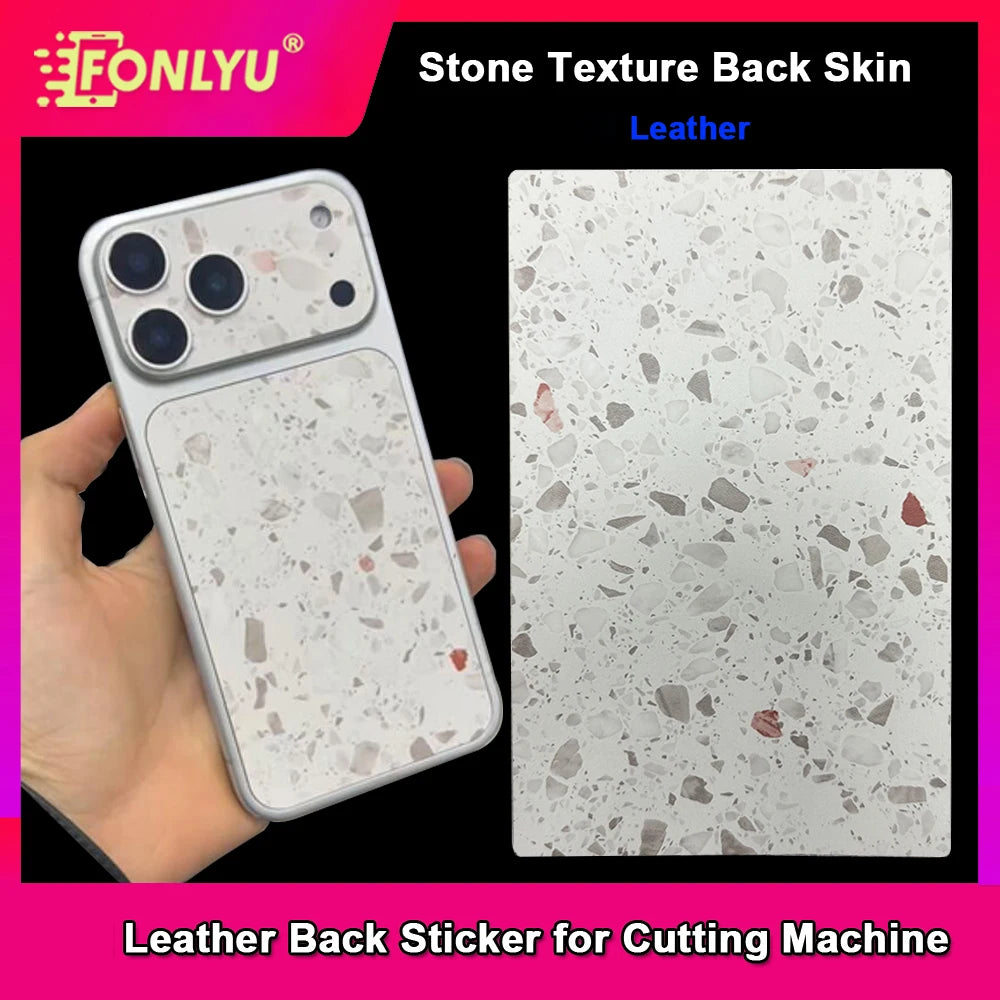 FONLYU Stone Leather Back Sticker Mobile Screen Protector for Hydrogel Cutting Machine 3D Embossed Back Glass Rear Cover Skin