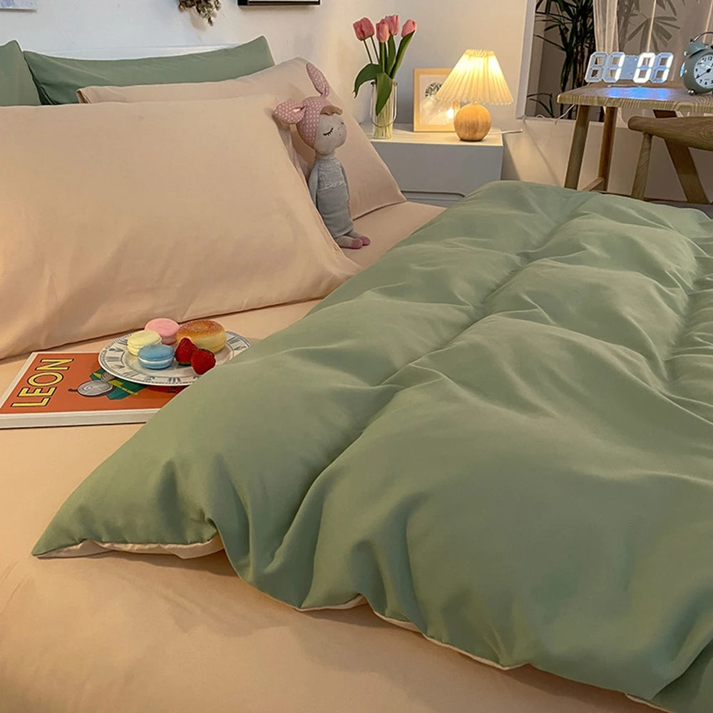 1 pc housse de couette 220x240 White White Gray Color Duvet Cover Double Size funda nordica cama 150 Queen/King Size Bed Cover