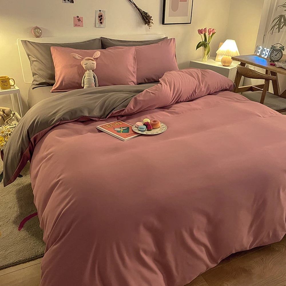 1 pc housse de couette 220x240 White White Gray Color Duvet Cover Double Size funda nordica cama 150 Queen/King Size Bed Cover