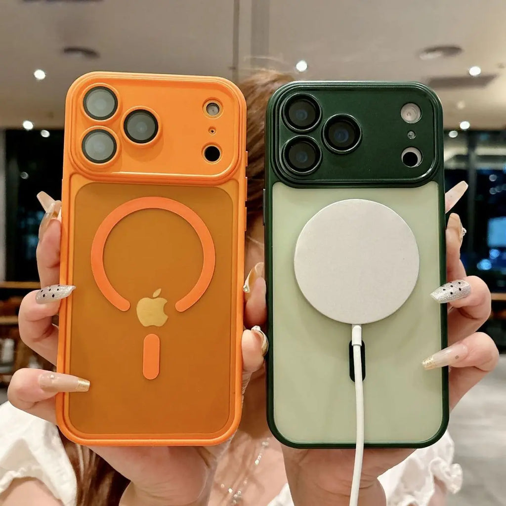 Luxury Frosted Phone Case For iPhone 17 16 15 14 13 12 11 Pro Max 16 15 Plus 17 Pro For Magsafe Matte Transparent Magnetic Cover