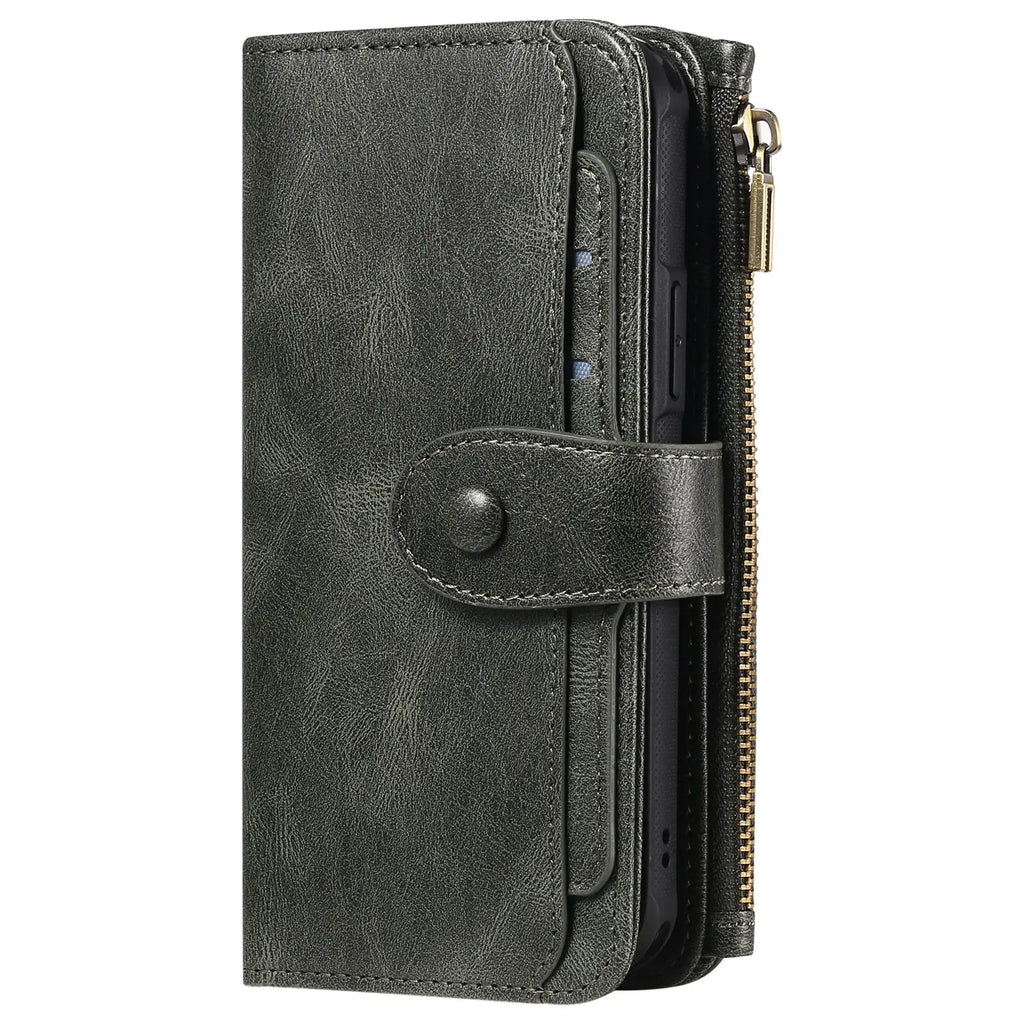 2 in 1 Detachable Magnetic Wallet Case for iPhone 15 14 13 12 11 Pro Max Wallet with Card Holder,Zipper,Pouch Pocket Flip Cover