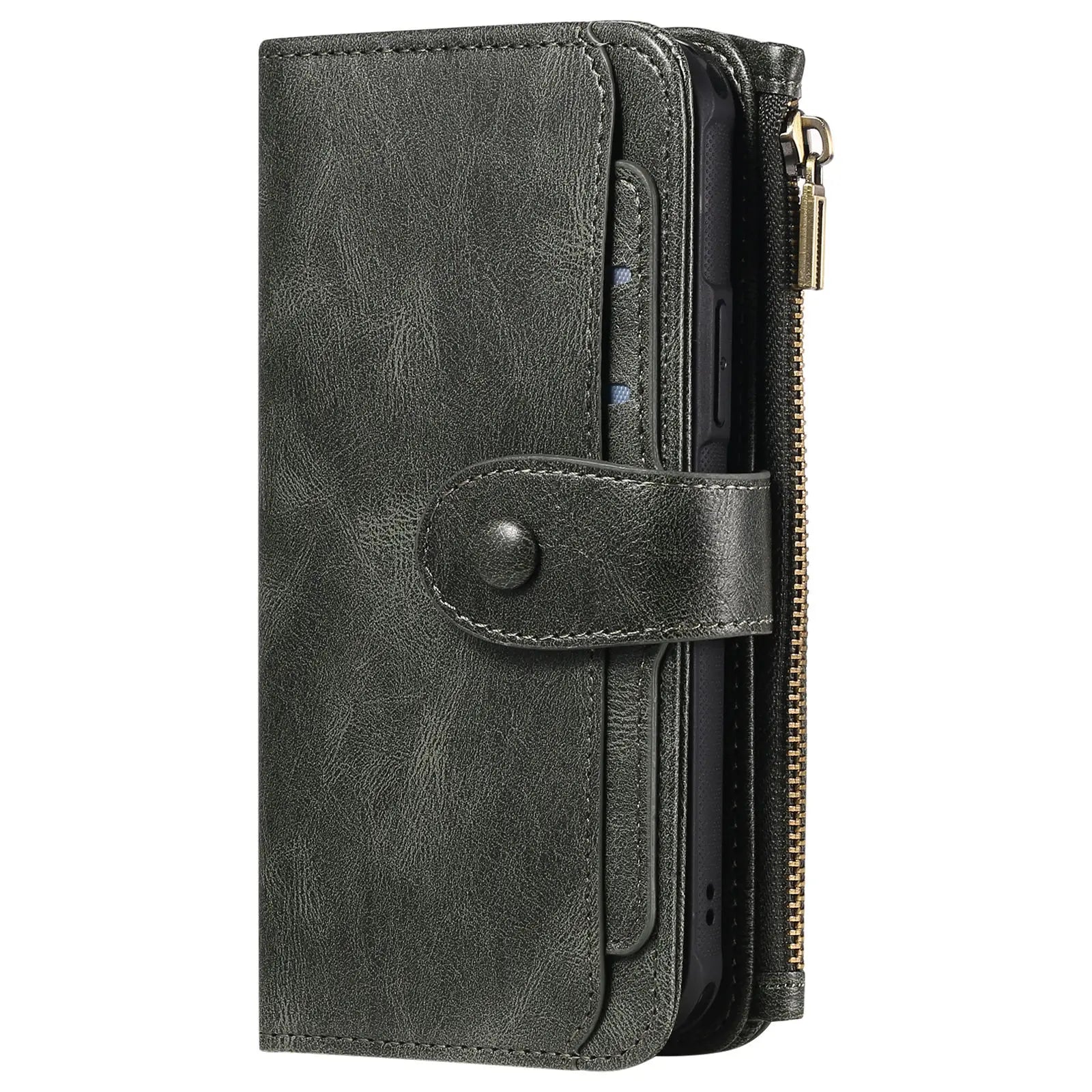 2 in 1 Detachable Magnetic Wallet Case for iPhone 15 14 13 12 11 Pro Max Wallet with Card Holder,Zipper,Pouch Pocket Flip Cover