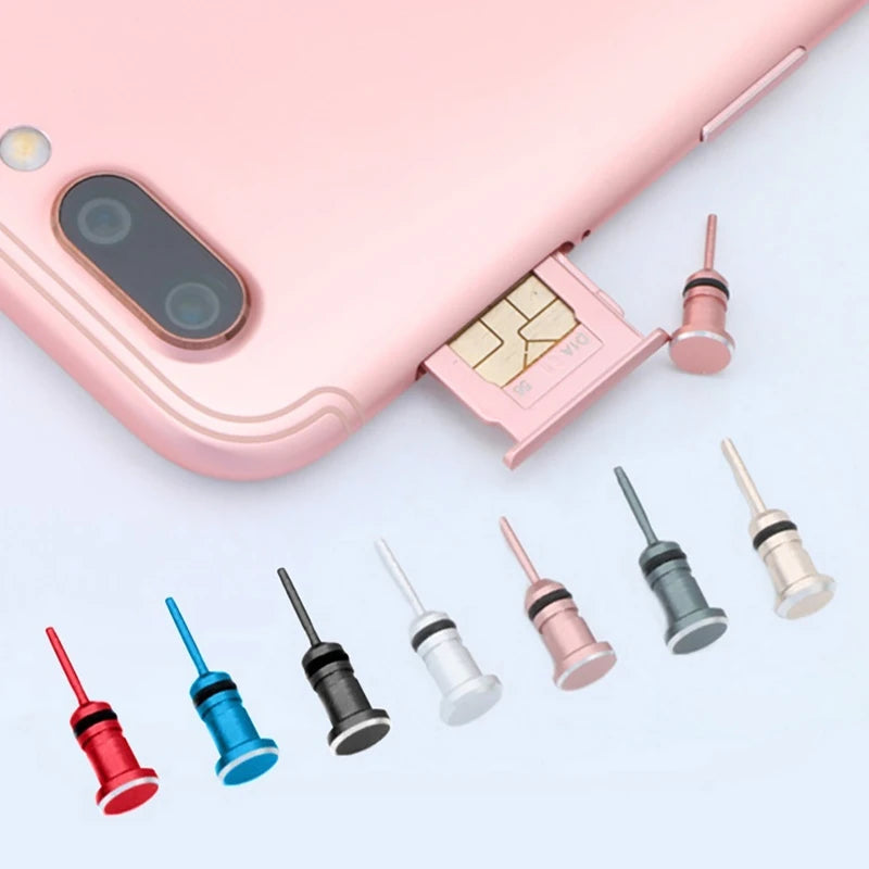 Y1UB Anti Dust Plugs Assorted Colors Charging Port Cover Headphone Jack Protector 1Piece Aluminum Alloy Card Retrieve