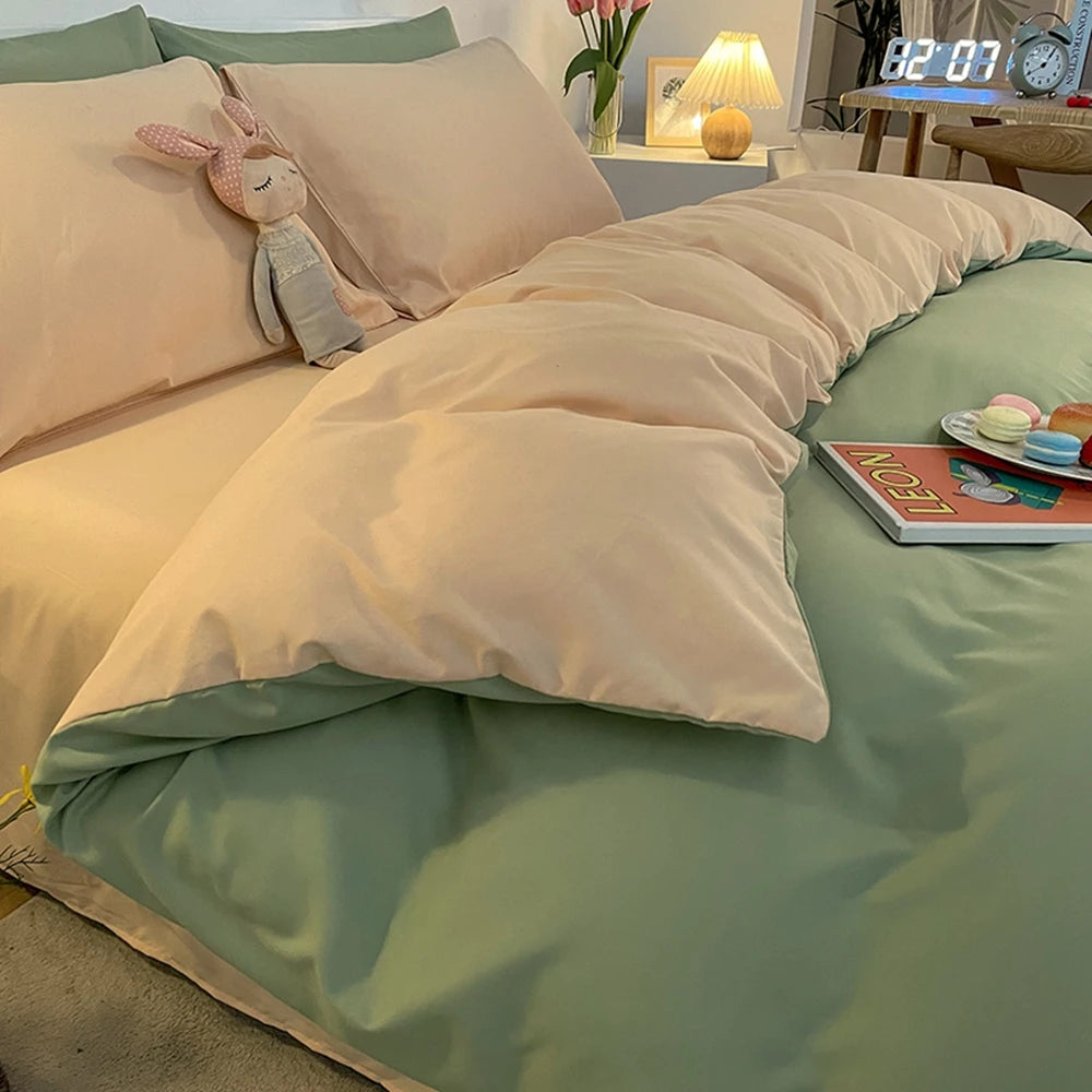 1 pc housse de couette 220x240 White White Gray Color Duvet Cover Double Size funda nordica cama 150 Queen/King Size Bed Cover
