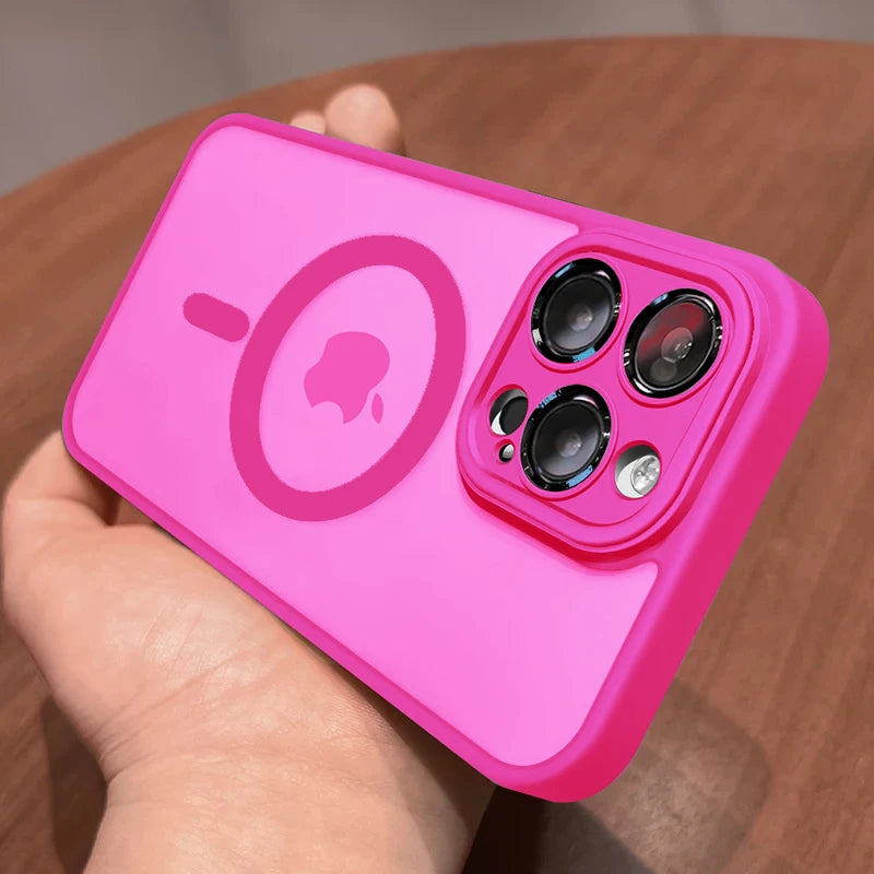 Luxury Frosted Phone Case For iPhone 17 16 15 14 13 12 11 Pro Max 16 15 Plus 17 Pro For Magsafe Matte Transparent Magnetic Cover