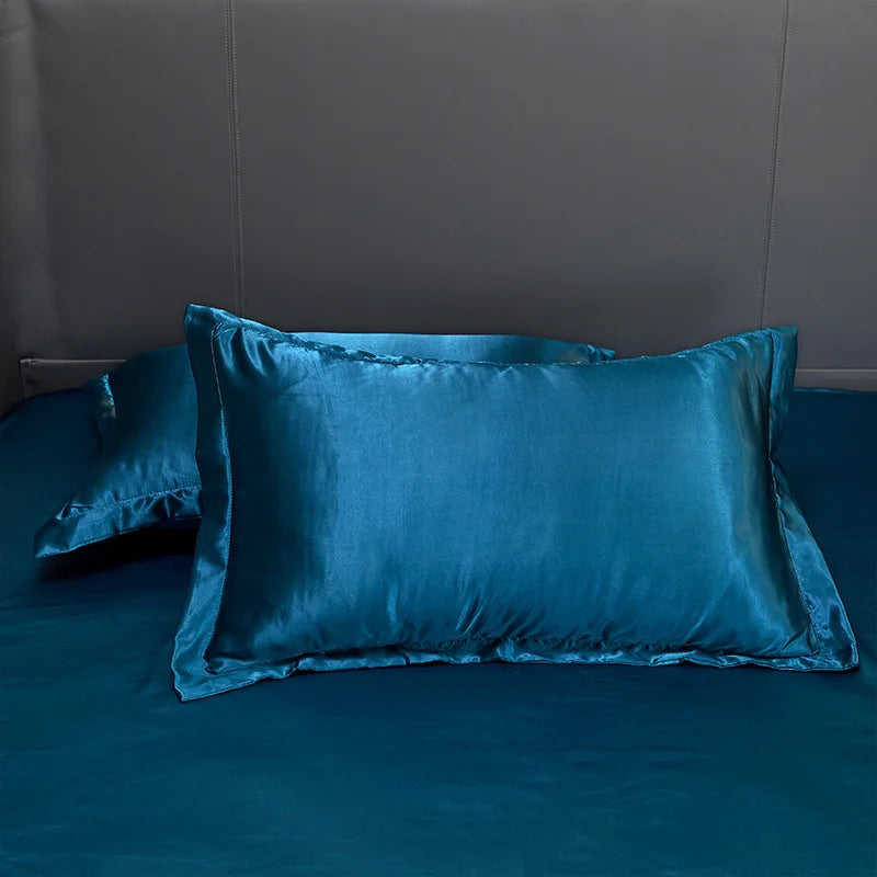 Duvet Cover Set Bed 120/150/180/200 Tencel Silk Bedding Set Black Green White Summer Sheet Luxury Stretch Fitted Sheet 180x200