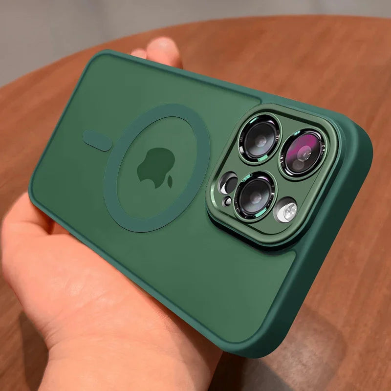 Luxury Frosted Phone Case For iPhone 17 16 15 14 13 12 11 Pro Max 16 15 Plus 17 Pro For Magsafe Matte Transparent Magnetic Cover