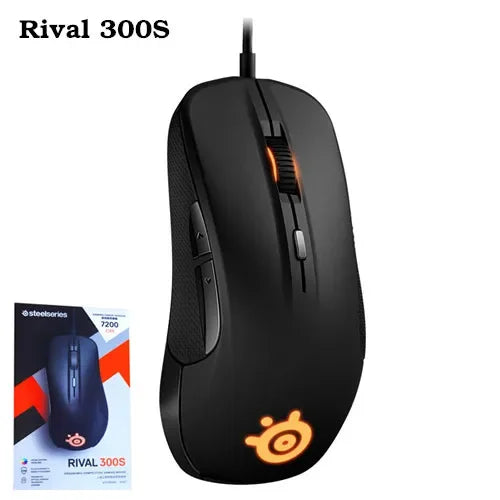 100% Original SteelSeries Rival 300S  Gaming Mouse Wired 7200 DPI RGB LED LOGO Optical Mouse Gamer USB Mice For Dota 2