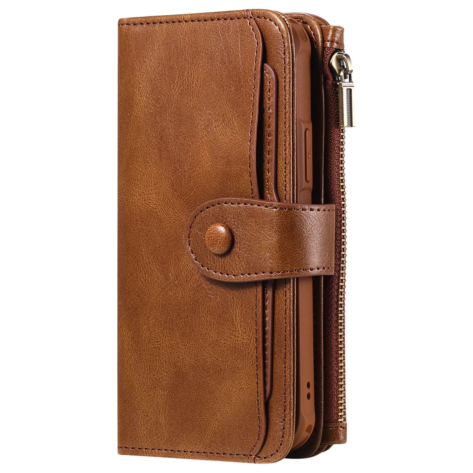 2 in 1 Detachable Magnetic Wallet Case for iPhone 15 14 13 12 11 Pro Max Wallet with Card Holder,Zipper,Pouch Pocket Flip Cover