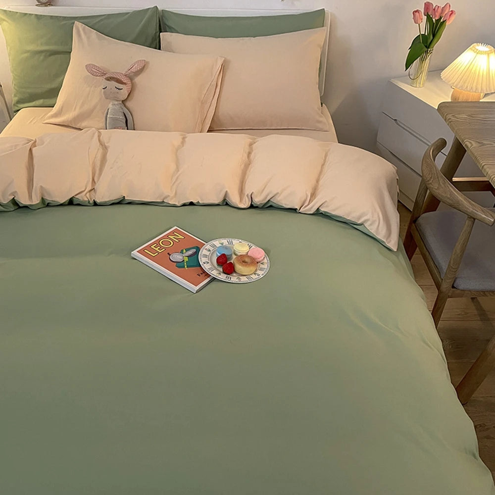 1 pc housse de couette 220x240 White White Gray Color Duvet Cover Double Size funda nordica cama 150 Queen/King Size Bed Cover