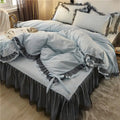 Japan Checkered Collection Soft Bedding Set Duvet Cover with Pillowcases Bedclothes Comforter covers Sets for Girls Home Textile